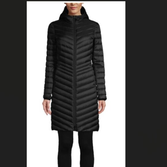 Lands End Plus Petite Ultralight Packable Down Coat With Hood Black 2X Petite - Picture 1 of 16